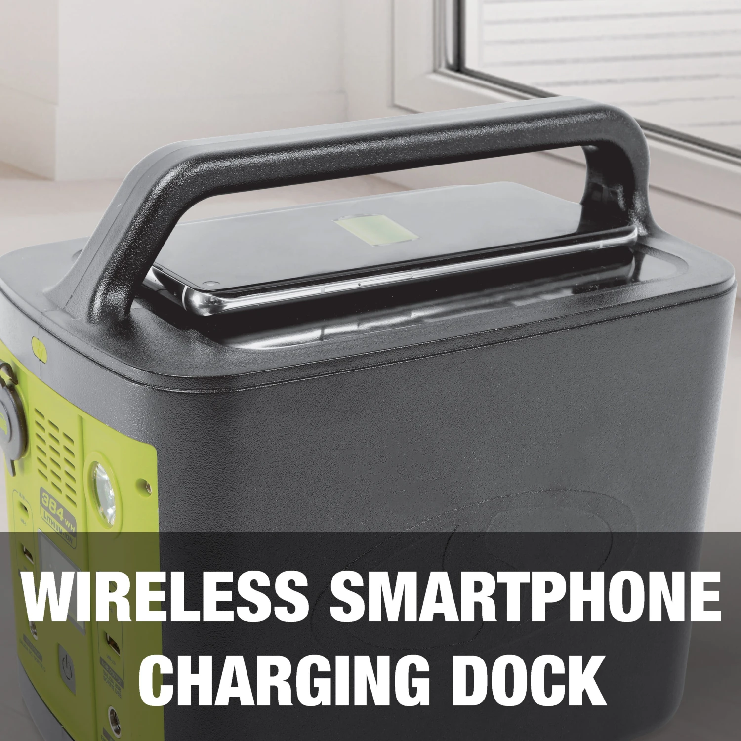 Sun Joe PPG400 384WH 6-Amp Portable Power Generator Station | W/ 1/110v 2.5-Amp Pure Sine AC Outlet, Wireless Charging, 1/5-V USB Type A, 2/5-V USB Type C, 1/10-Amp 12-V DC, LED Light, LCD Display 7 Sun Joe PPG400 384WH 6-Amp Portable Power Generator Station | W/ 1/110v 2.5-Amp Pure Sine AC Outlet, Wireless Charging, 1/5-V USB Type A, 2/5-V USB Type C, 1/10-Amp 12-V DC, LED Light, LCD Display - Image 5