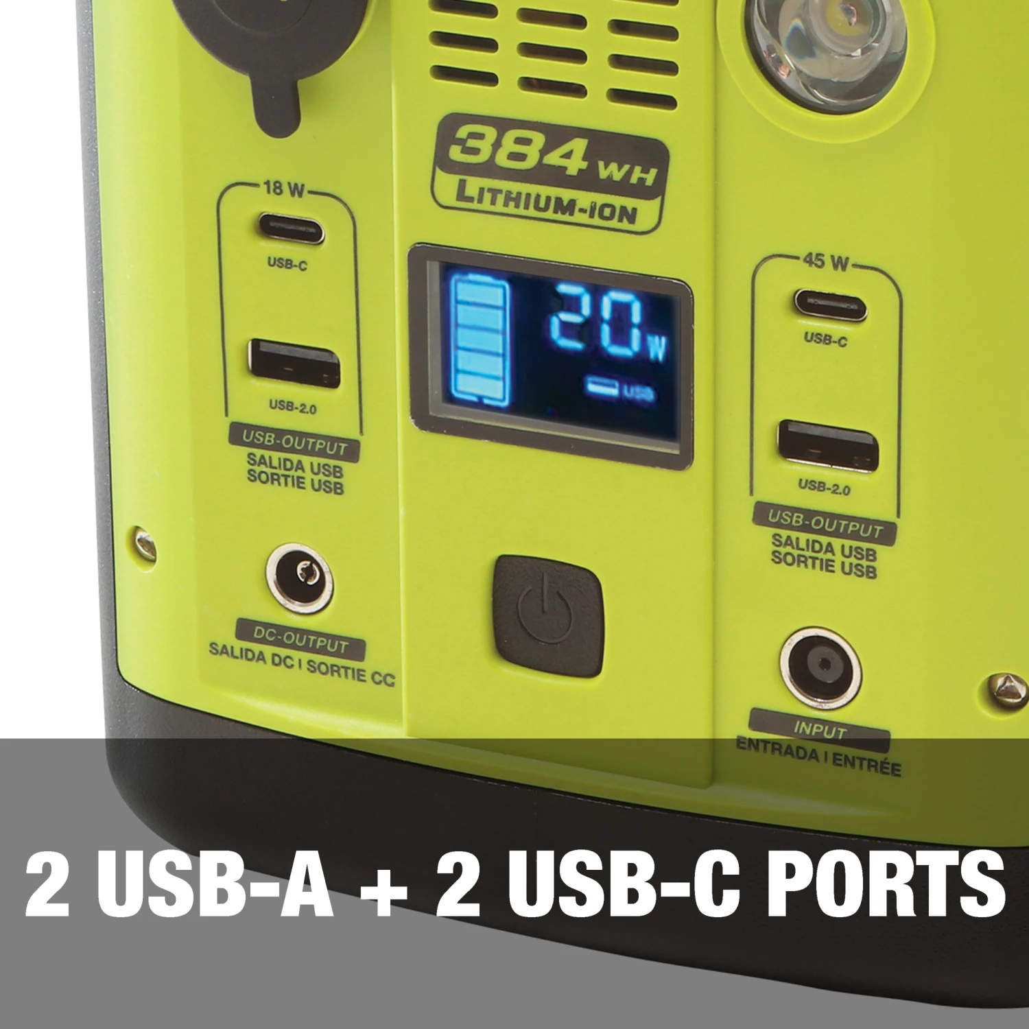 Sun Joe PPG400 384WH 6-Amp Portable Power Generator Station | W/ 1/110v 2.5-Amp Pure Sine AC Outlet, Wireless Charging, 1/5-V USB Type A, 2/5-V USB Type C, 1/10-Amp 12-V DC, LED Light, LCD Display 8 Sun Joe PPG400 384WH 6-Amp Portable Power Generator Station | W/ 1/110v 2.5-Amp Pure Sine AC Outlet, Wireless Charging, 1/5-V USB Type A, 2/5-V USB Type C, 1/10-Amp 12-V DC, LED Light, LCD Display - Image 6